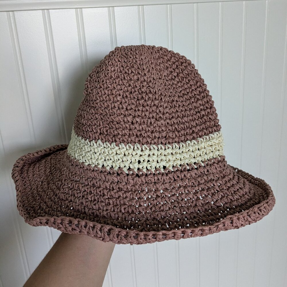 Free People Raffia Crochet Bucket Hat